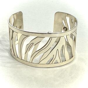 Brighton Christo Johannesburg Wide Cuff Bracelet Silver Signed Jewelry